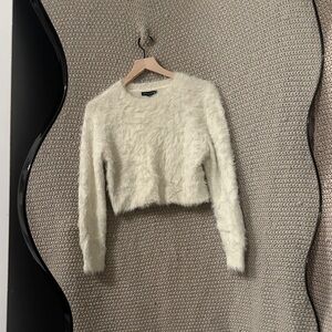 Kendall & Kylie Off-White Fuzzy Knit